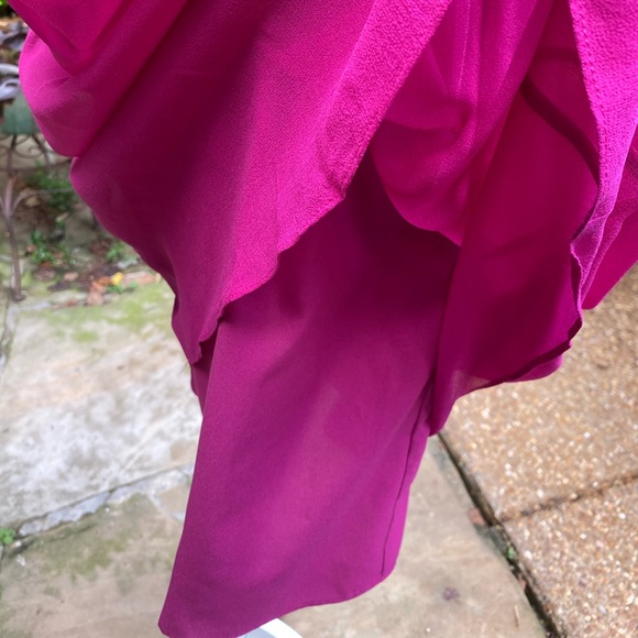 Ann Taylor Formal  Dress Fuchsia Poly Blend 6P - Picture 3 of 10